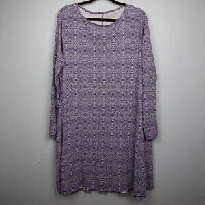 Coolibar UPF 50+ white and blue long sleeve tunic dress-XL